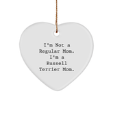 Russell Terrier Dog Mom Funny Christmas Unique Gifts from Family Friends for Russell Terrier Dog Heart Ornament - Image 1